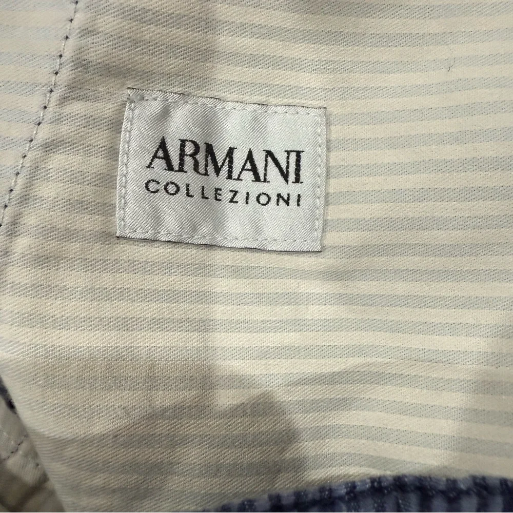 Armani Collezioni Navy Striped Men's Shorts - Picture 3 of 4